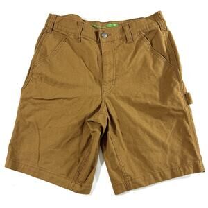 John Deere Carpenter Shorts Men’s 30 Relaxed Fit Brown Utility Workwear Cotton